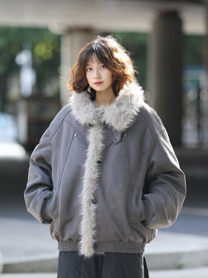 冬のムートンボア・ボリュームあったかジャケット（HU133）