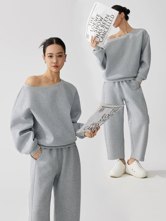 斜めワンショルダー×ストレートスウェット 上下別売り(HU004)