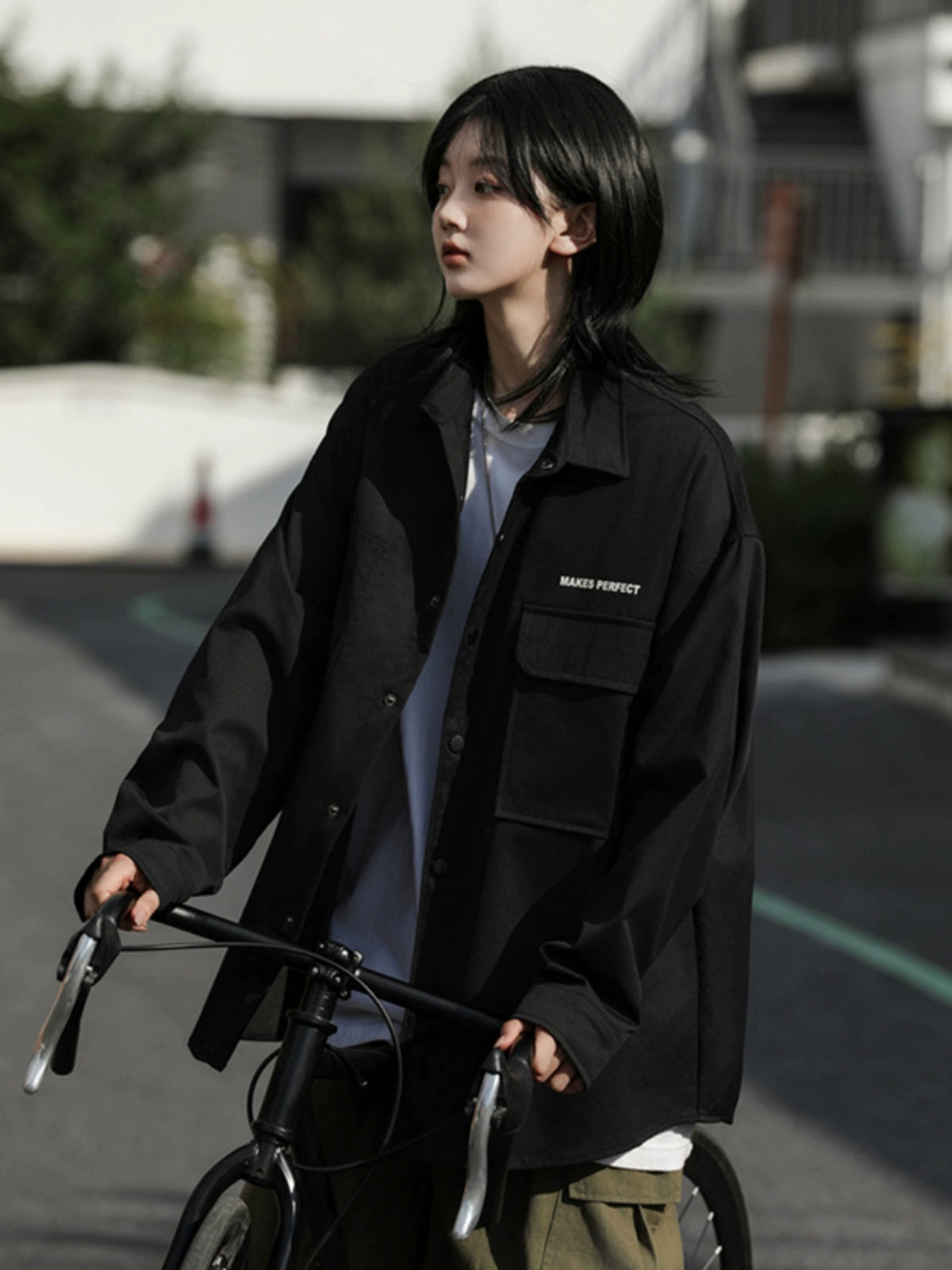 日系ルーズワークシャツジャケット(HU938)