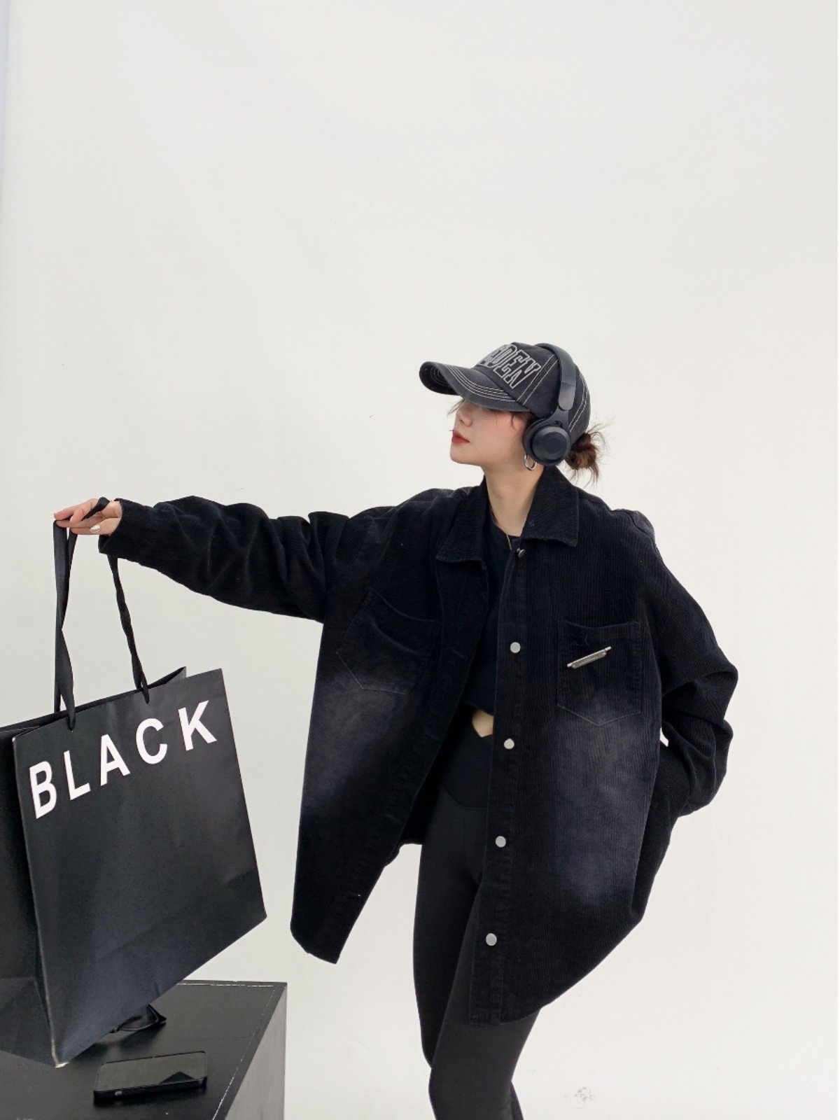 美式レトロ・ヴィンテージ加工コーデュロイシャツジャケット（AVN007）