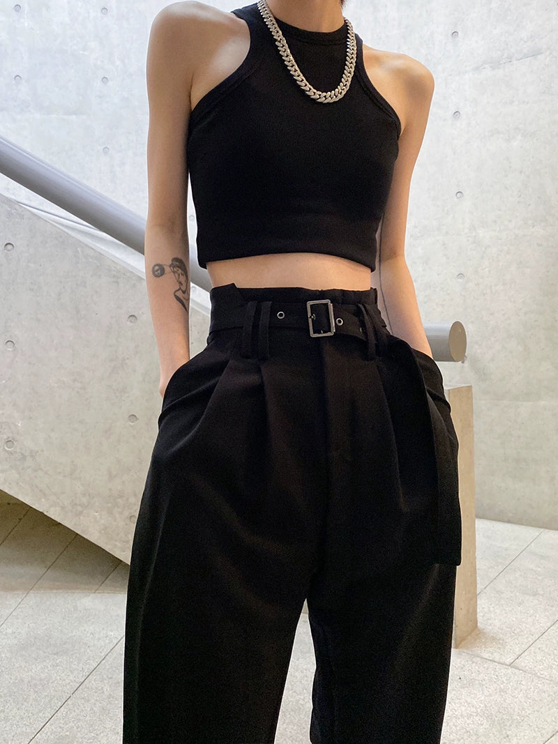 高腰ハイベルトジョガースラックス(CA381-2)