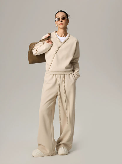 Vネックカーディガン×ワイドパンツ(CZ225)