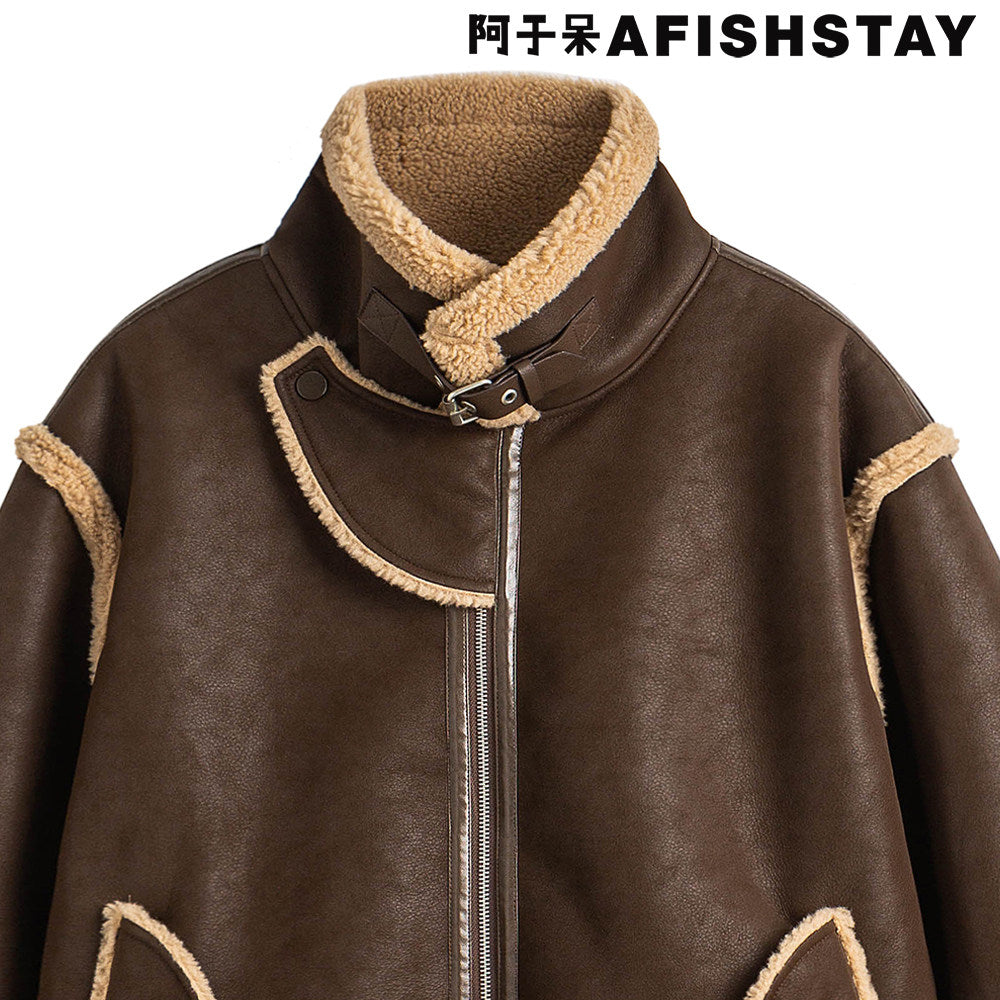 冬を贅沢に包むヴィンテージ羊羔ムートンジャケット（MF280）