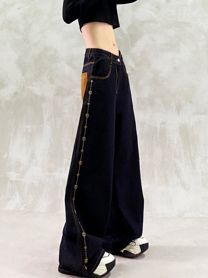 バイカラーポケット ハイウエストデニム（CZ006）