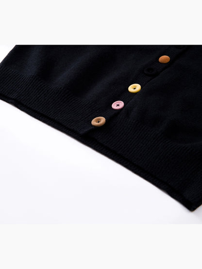 ハイネックカラフルボタンカーディガン｜上品カジュアル ニットトップス(HU295)