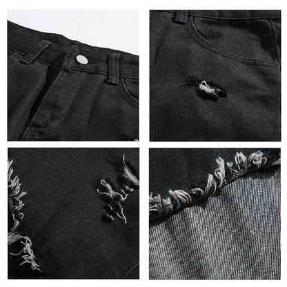 ピンキングデニム｜ワイドストレートパンツ（CZ058）