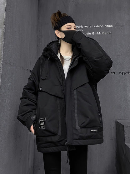 Mスタイル・オーバーサイズ防寒パーカー （HU099）