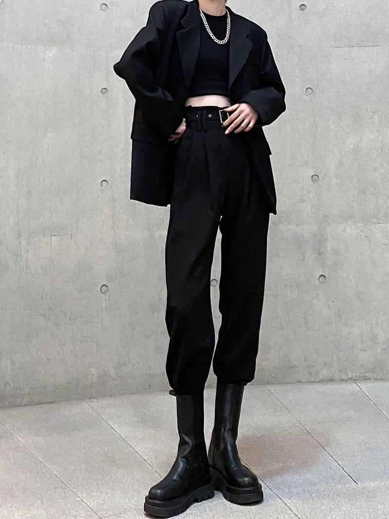 高腰ハイベルトジョガースラックス(CA381-2)