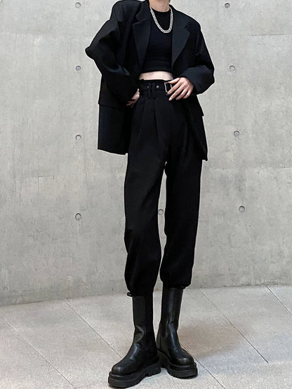 高腰ハイベルトジョガースラックス(CA381-2)