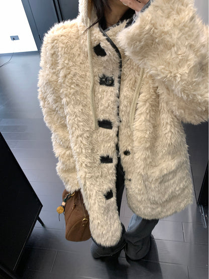 復古両面着用ムートン風ボア加厚コート（AVN066）