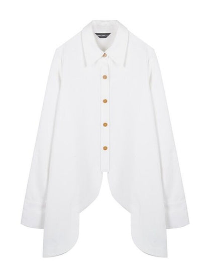 ウェーブデザイン フレンチルーズ 白シャツ（AVN029）