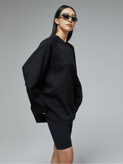 羊角スリーブデザイン 長袖ゆるTシャツ（AVN022）