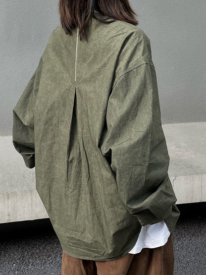 日系レトロ・扎染ダブルカラーロングスリーブシャツ（AVN008）