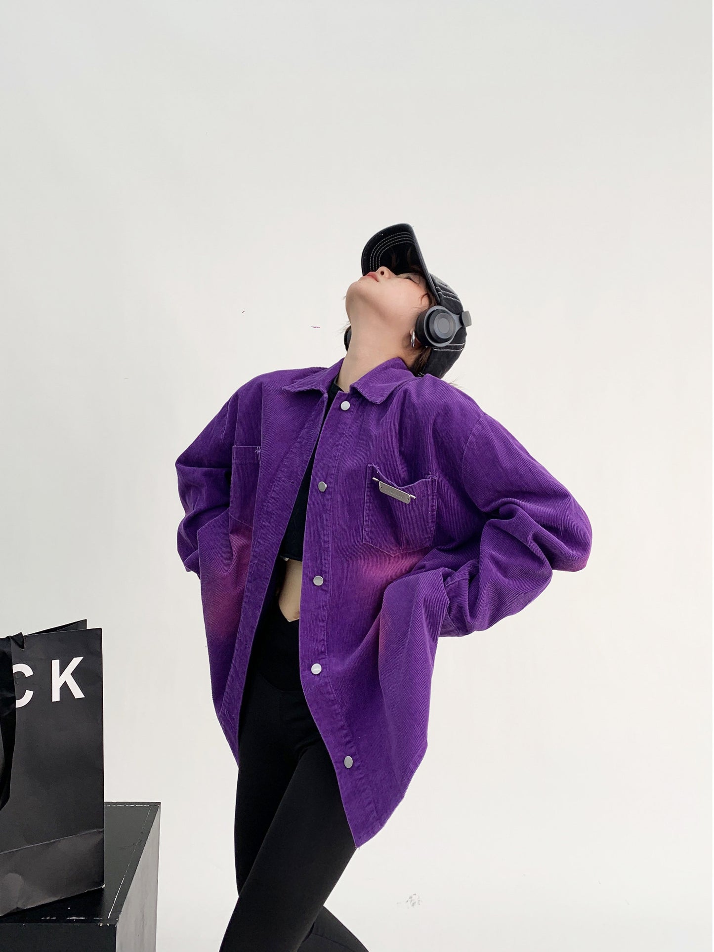 美式レトロ・ヴィンテージ加工コーデュロイシャツジャケット（AVN007）