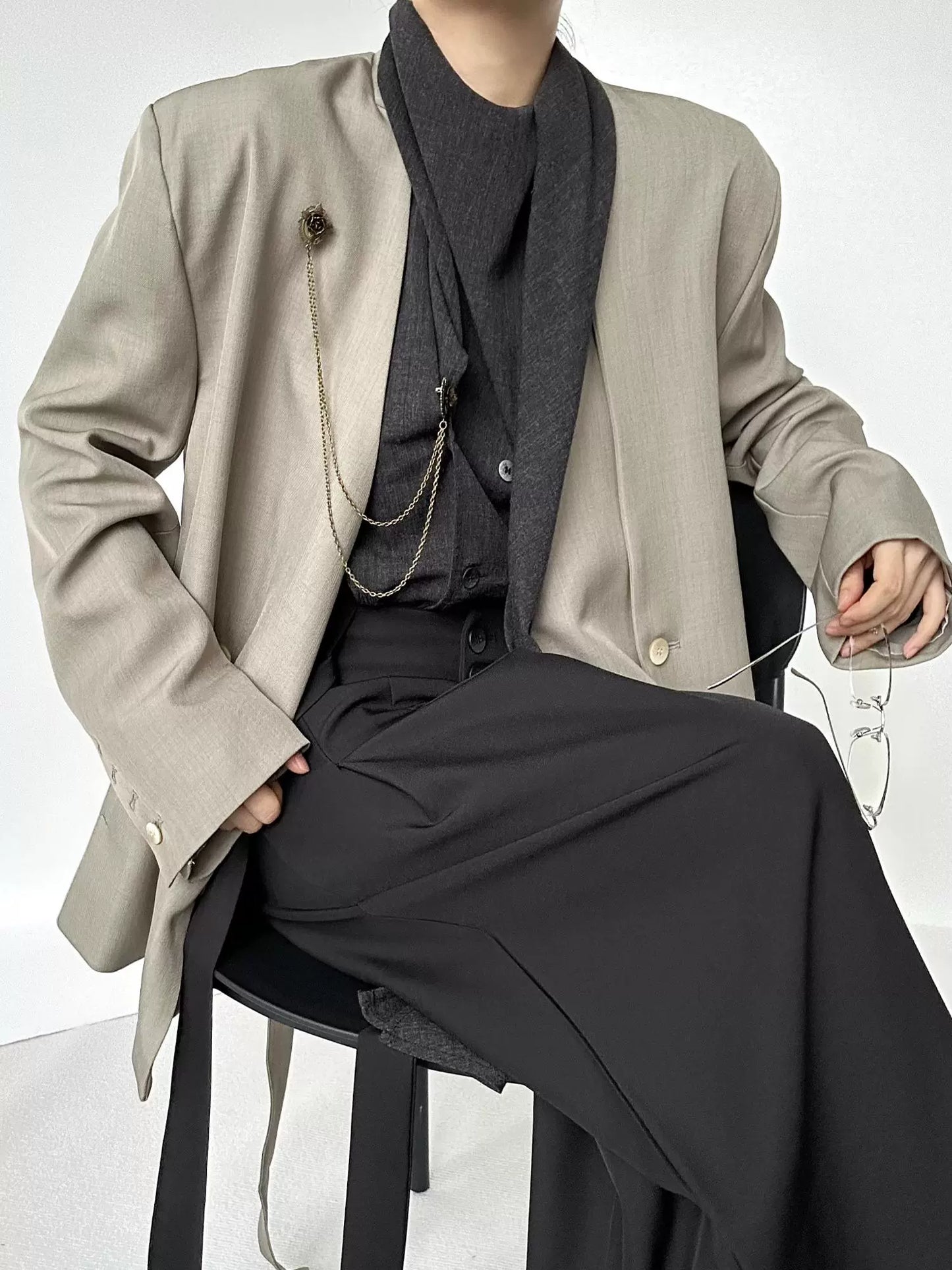 レトロモード調 飄帯付き西装ジャケット(MF288)