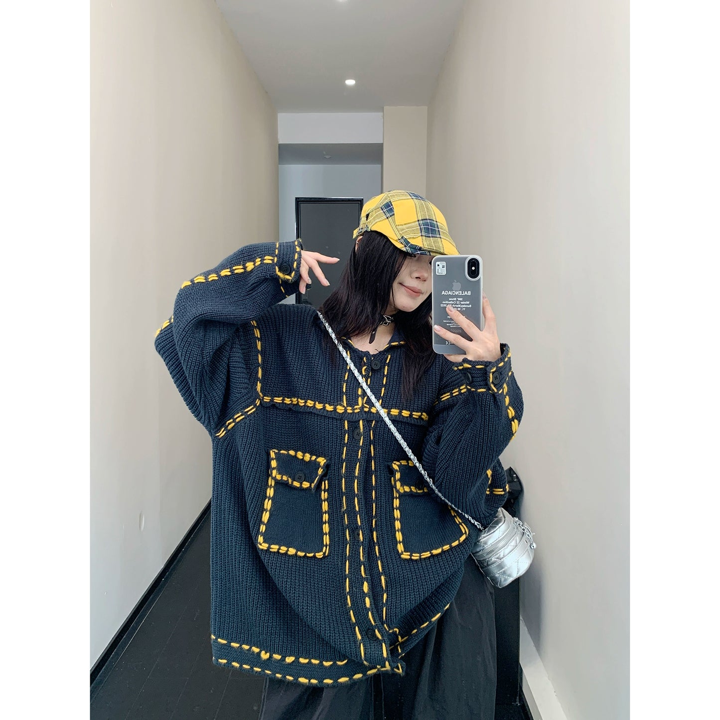 ヴィンテージハンドステッチ風ニットジャケット(MF295)