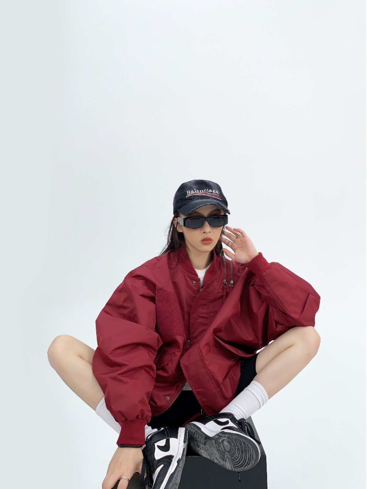 アメリカン廓形 オーバーサイズ ボンバージャケット（ジップ）（AVN070）