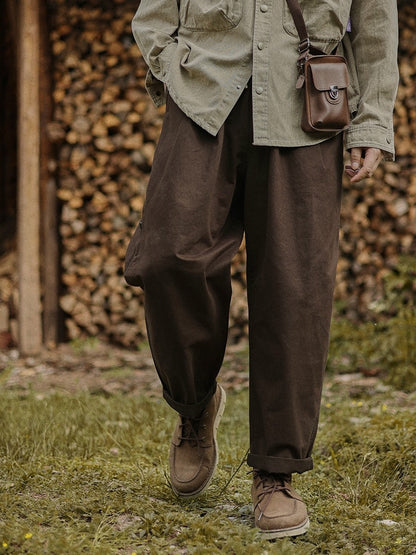 日系レトロ・ワイドテーパード工装パンツ（AVN003）