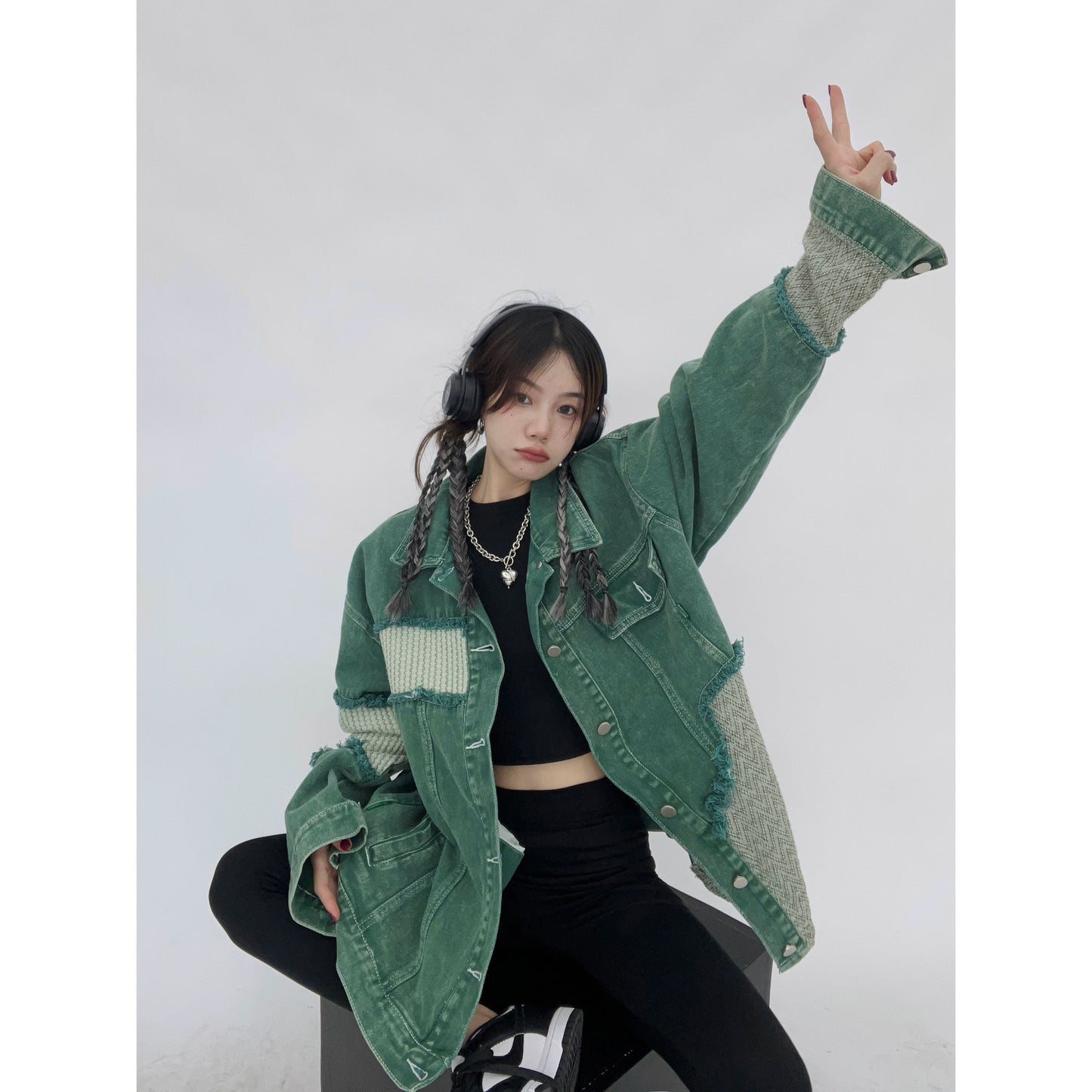 ヴィンテージパッチワークデニムジャケット(CZ060)