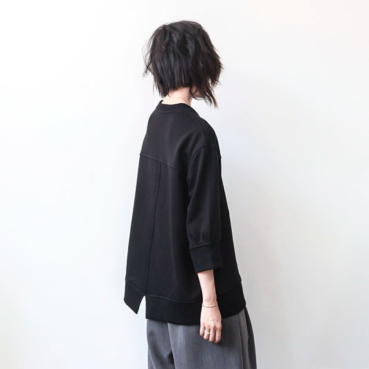 7分袖バックスリットゆるスウェットトップス(HU941)