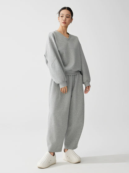 Vネックスウェット/ワイドパンツ/ルーズフィット(HU592)