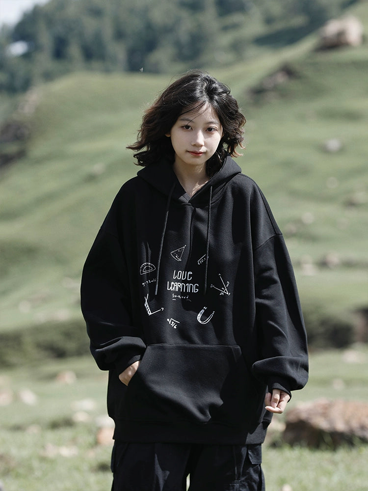 ゆるダボ・ヴィンテージプリント加絨フーディ(CA389)