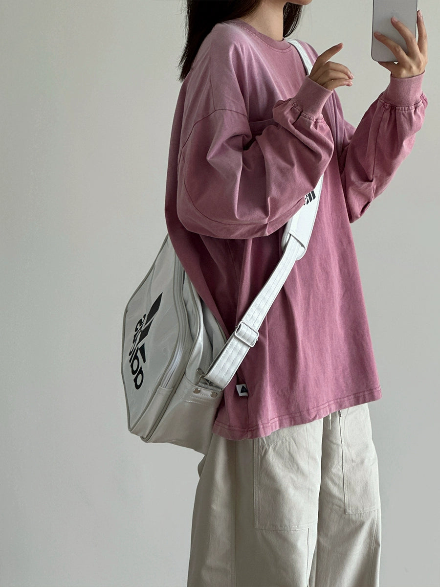 ウォッシュドロングスリーブTシャツ｜ヴィンテージ色落ちトップス（CZ029）