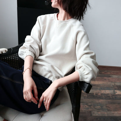 デザインVネックゆるだぼ長袖スウェット（秋冬新作）(CZ067)