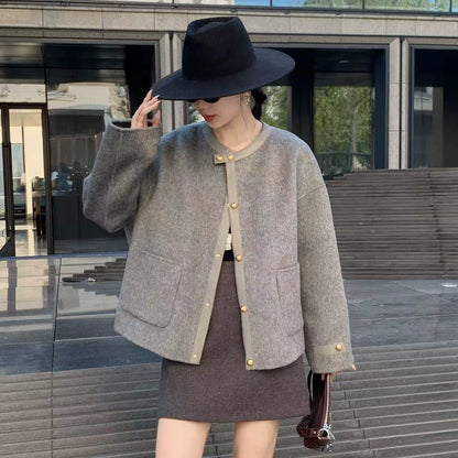 ラウンドネックショートコート（HU926）