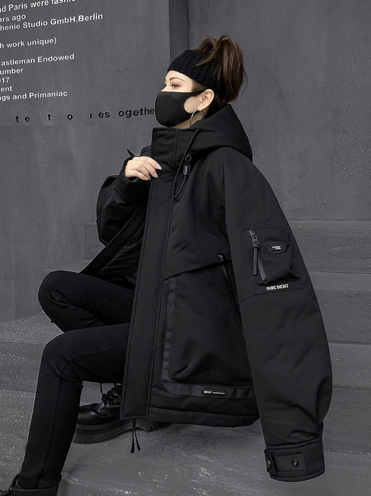 Mスタイル・オーバーサイズ防寒パーカー （HU099）