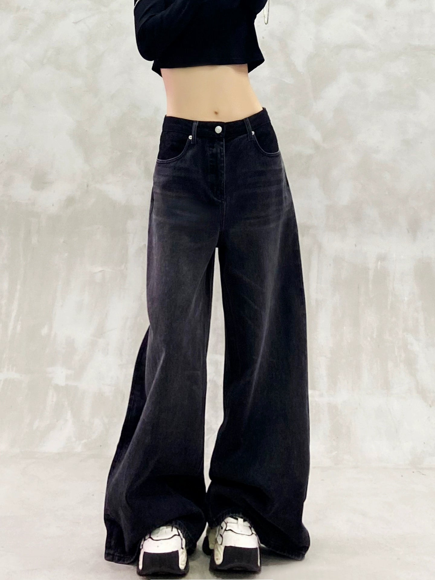 レースポケット切替デニムワイドパンツ｜ストリートモード(HU287)