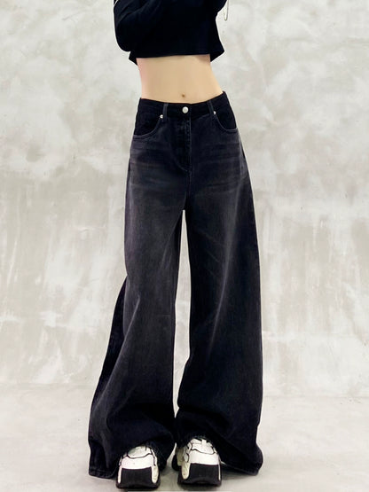 レースポケット切替デニムワイドパンツ｜ストリートモード(HU287)