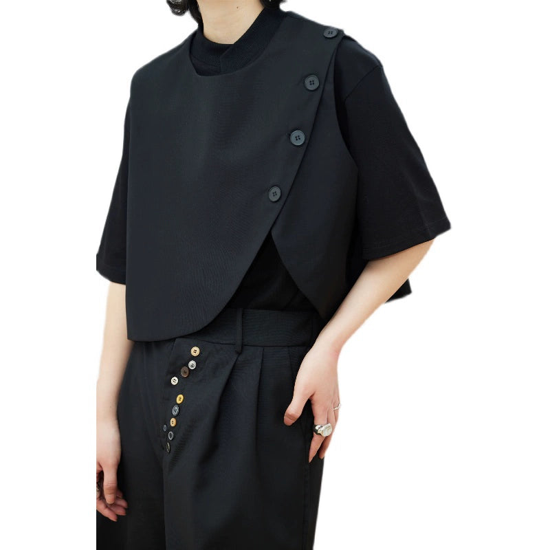 アシンメトリーデザインベスト｜ショートベスト（HU301）