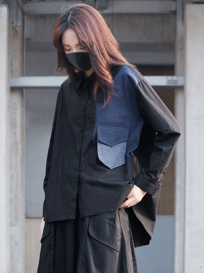 デニムポケットシャツ｜ロングスリーブシャツ（MF302）