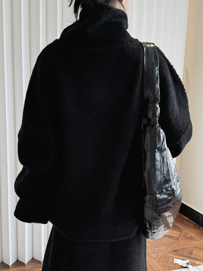 ハイネック羊羔毛オーバーサイズプルオーバー(tG-#23>ID)