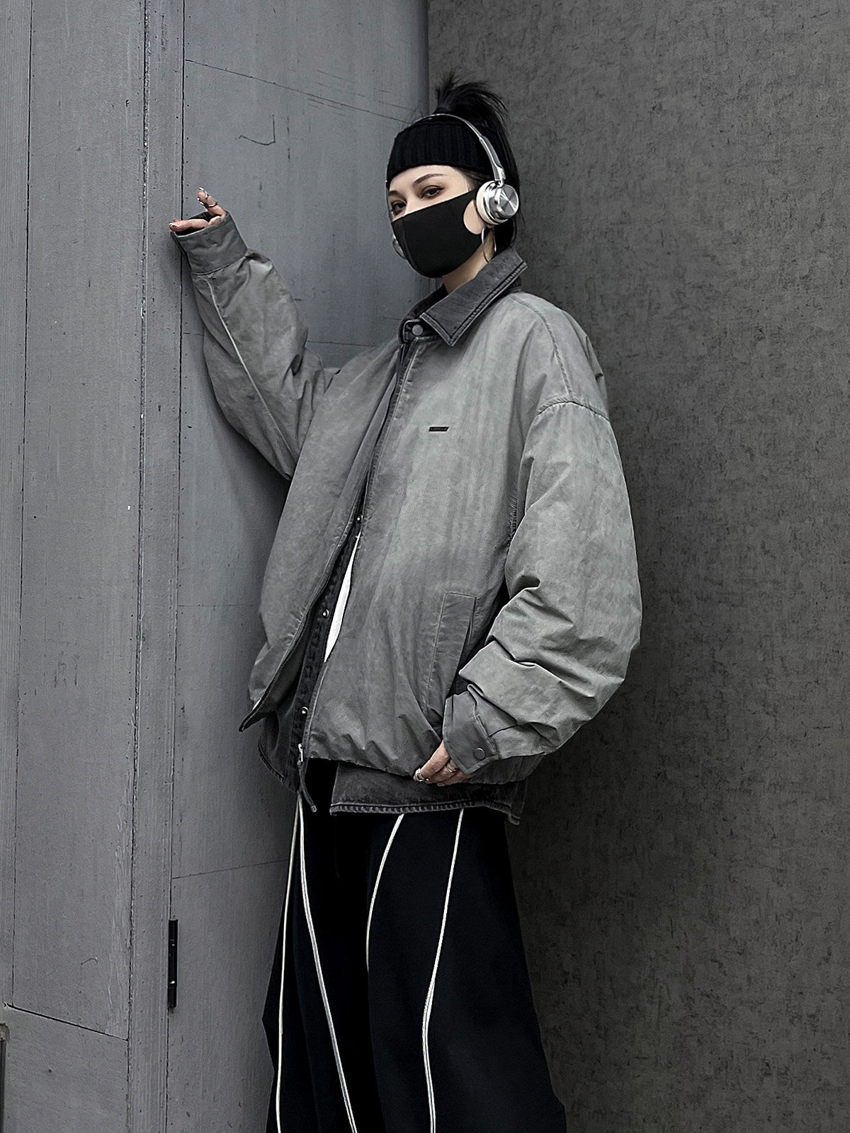 Mスタイリッシュ配色デザイン90%ホワイトダックダウンジャケット（AVN009）