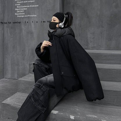 フード羽織ダウンコート（HU599）