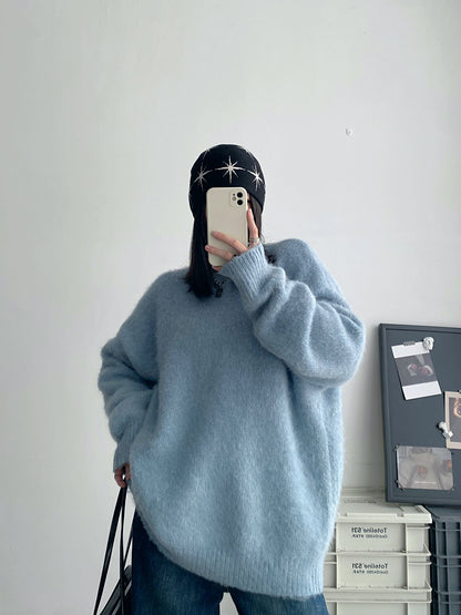 ライトタッチ オーバーサイズ クルーネックニット（AVN040）