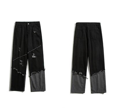 ピンキングデニム｜ワイドストレートパンツ（CZ058）