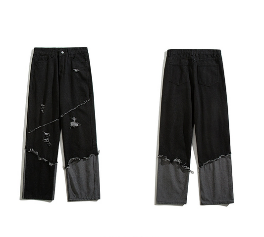 ピンキングデニム｜ワイドストレートパンツ（CZ058）