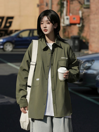 日系ルーズワークシャツジャケット(HU938)