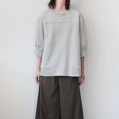 7分袖バックスリットゆるスウェットトップス(HU941)