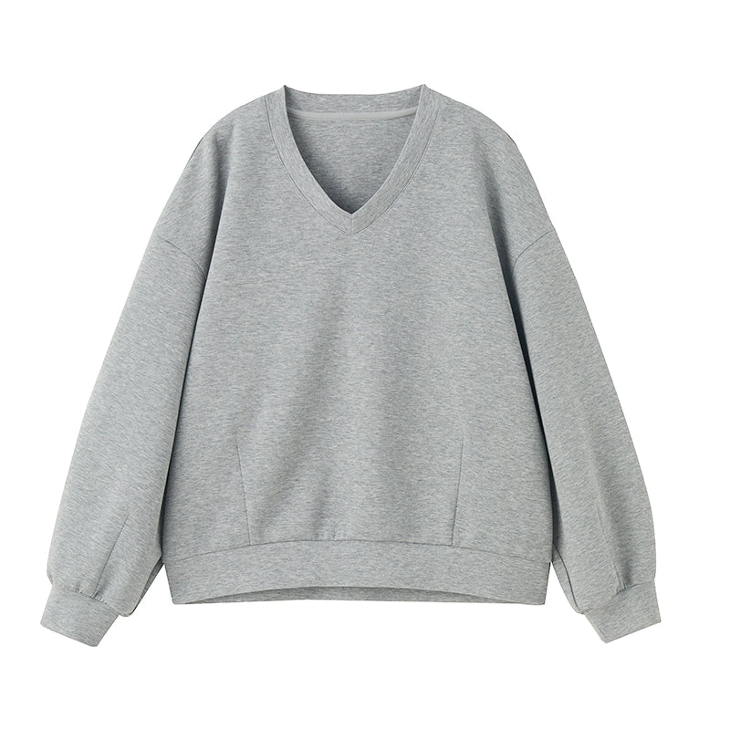 Vネックスウェット/ワイドパンツ/ルーズフィット(HU592)