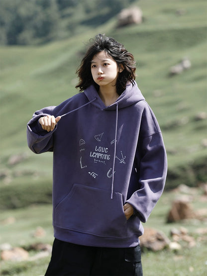 ゆるダボ・ヴィンテージプリント加絨フーディ(CA389)