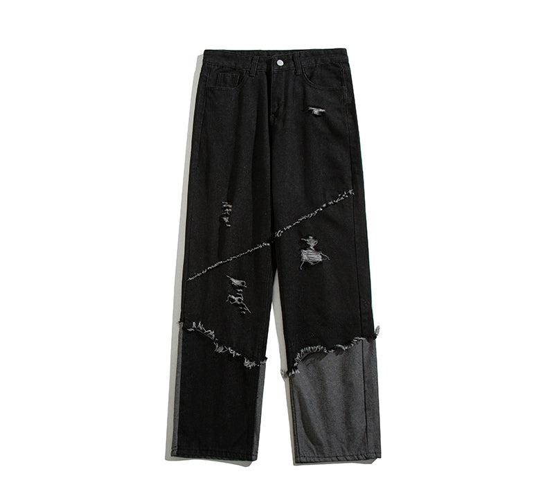 ピンキングデニム｜ワイドストレートパンツ（CZ058）