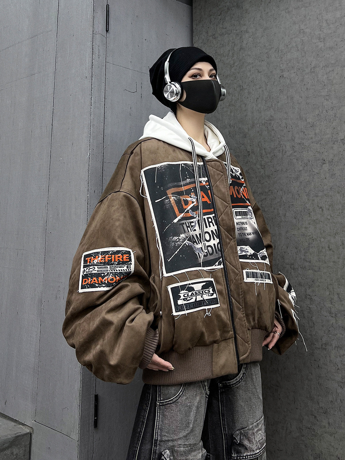 ストリート棒球ダウンジャケット（90%ホワイトダックダウン）（HU097）