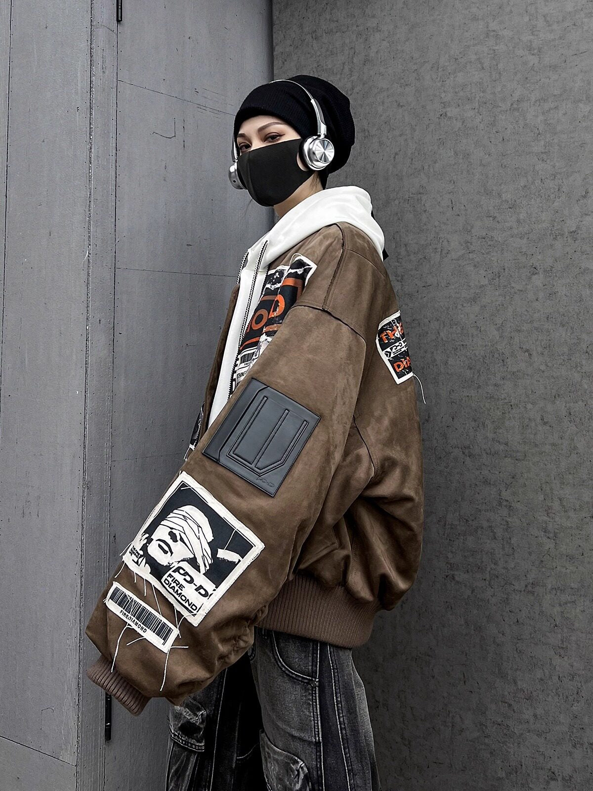 ストリート棒球ダウンジャケット（90%ホワイトダックダウン）（HU097）