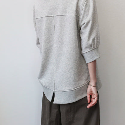 7分袖バックスリットゆるスウェットトップス(HU941)