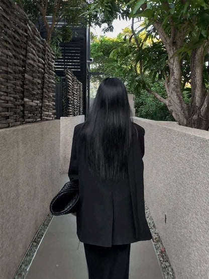 高級感ブラックテーラードジャケット(MF287)