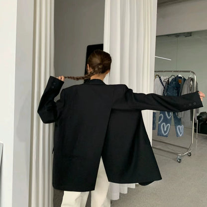 開きスリットデザインブラックジャケット(CZ193)